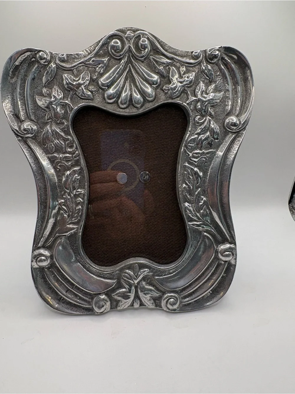 Vintage Mexican Pewter Picture Frame 5x7 Spanish Colonial Ornate Tabletop Decor